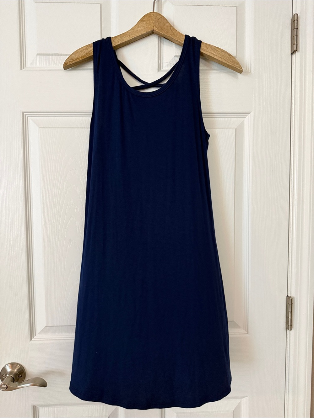 Olivia Rae Navy Blue Cross-Back Tank Dress